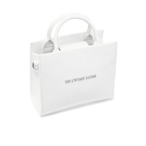 Brandon Blackwood ESR Tote – White Recycled Leather, Silver Hardware